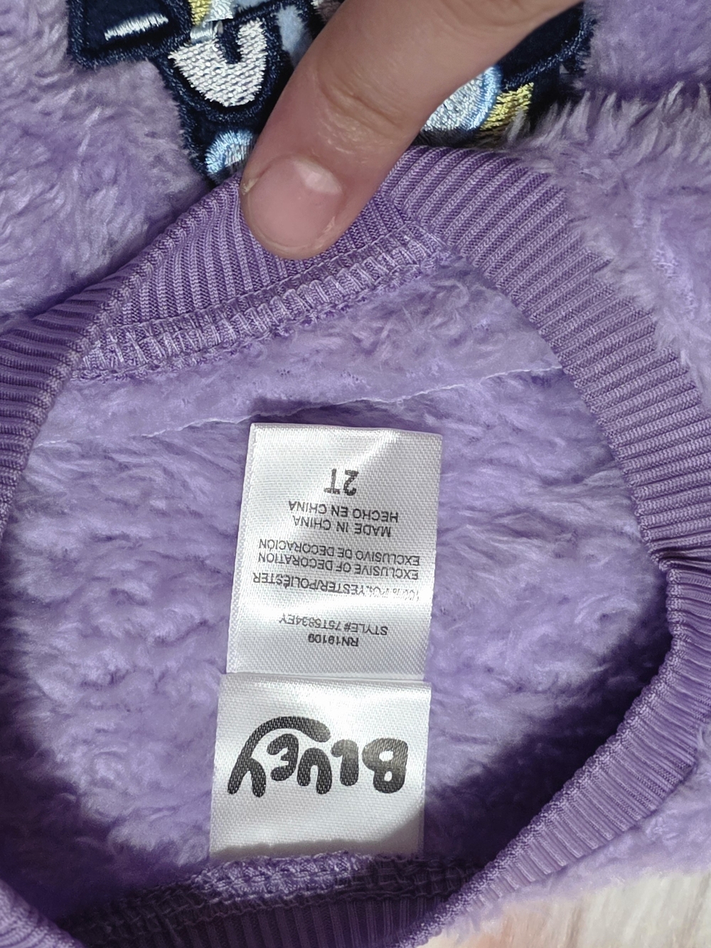 Lucy Lavender Plush Pullover Sweatshirt with Embroidered Character - Kids - Picture 4 of 6